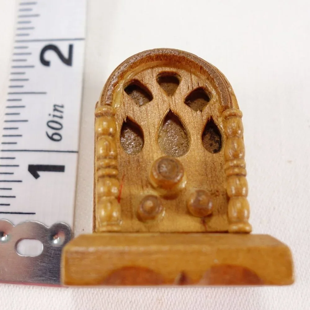 Vintage Wood Miniature Dollhouse Antique‎ Radio Accessory 1 5/8